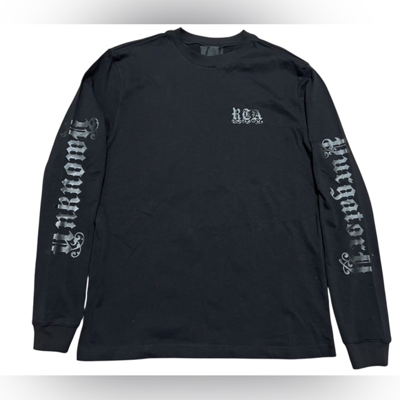 RTA men’s “unknown purgatory” Long Sleeve shirt top Black size XS luxury - Picture 1 of 14